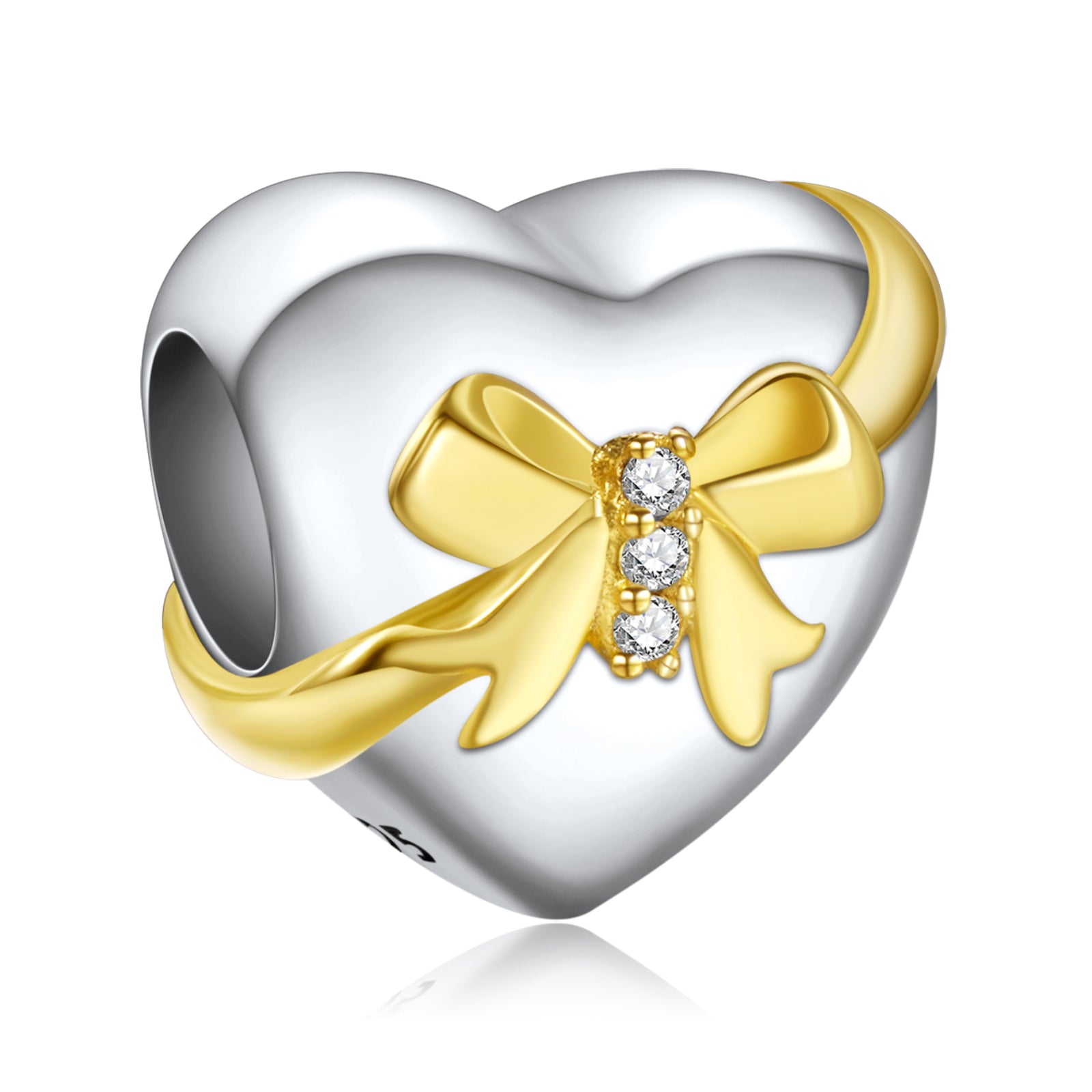 Bow Love Heart Charms