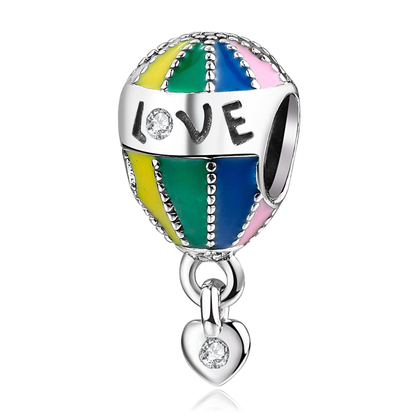 Green Hot Air Balloon Dangle Charm