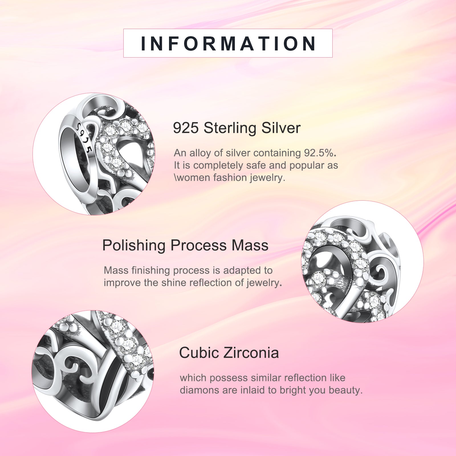 Pandora Love Heart Charms