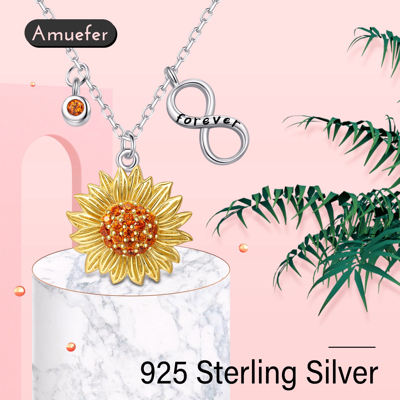 Sunflower Sterling Silver Necklaces