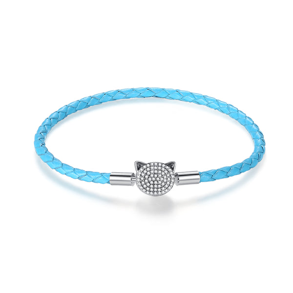 Blue Woven Leather Bracelet - NINGAN