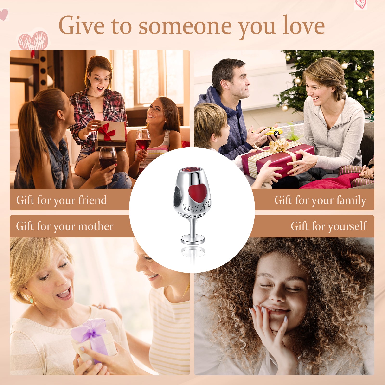 Red Wine Glass Charms