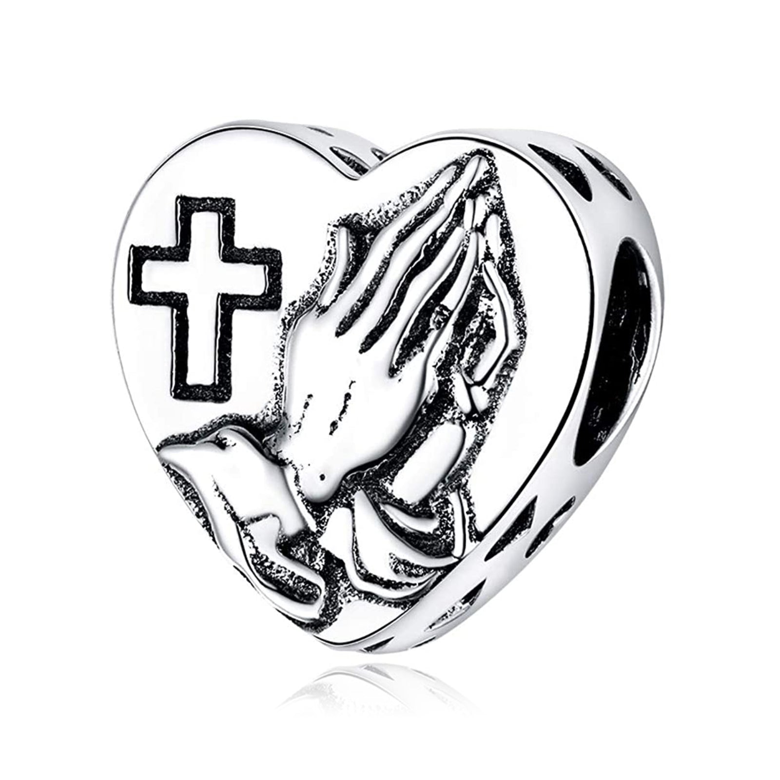 Pray & Cross Heart Charms