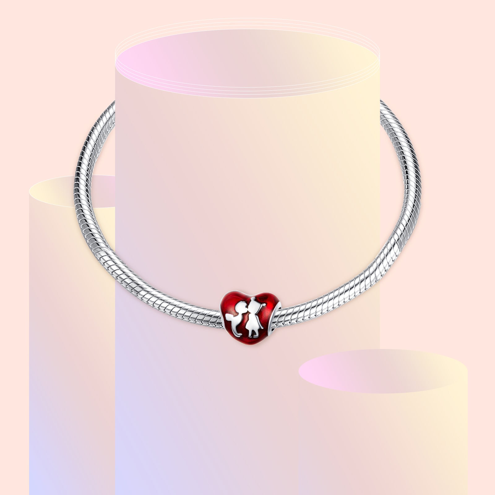 Boyfriend and Girlfriend Kissing Heart Charms