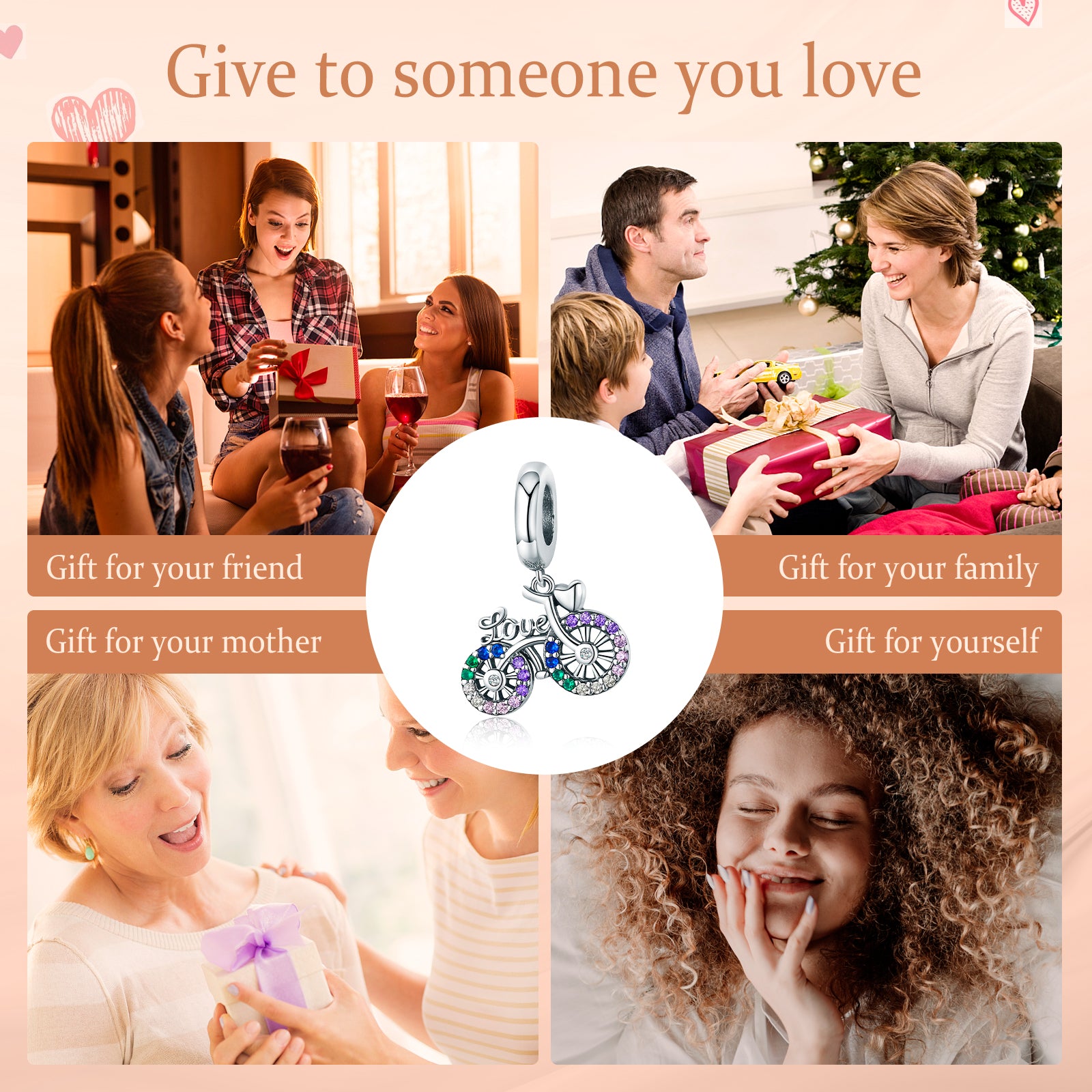 Love Bike Pendant Charms