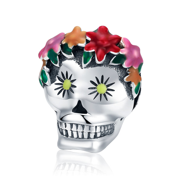 Colorful Flower Skull Charm