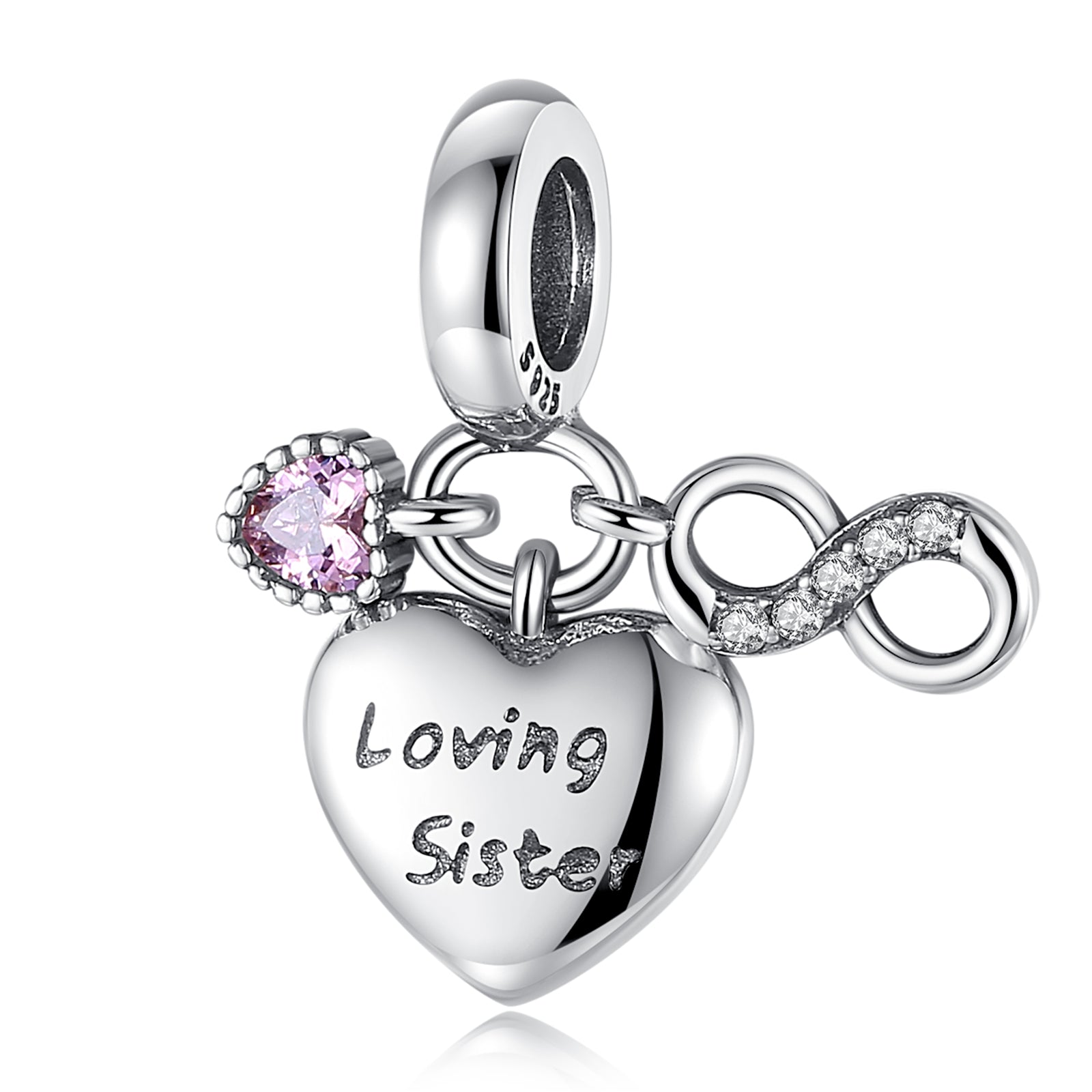 Loving Sister Heart Charms