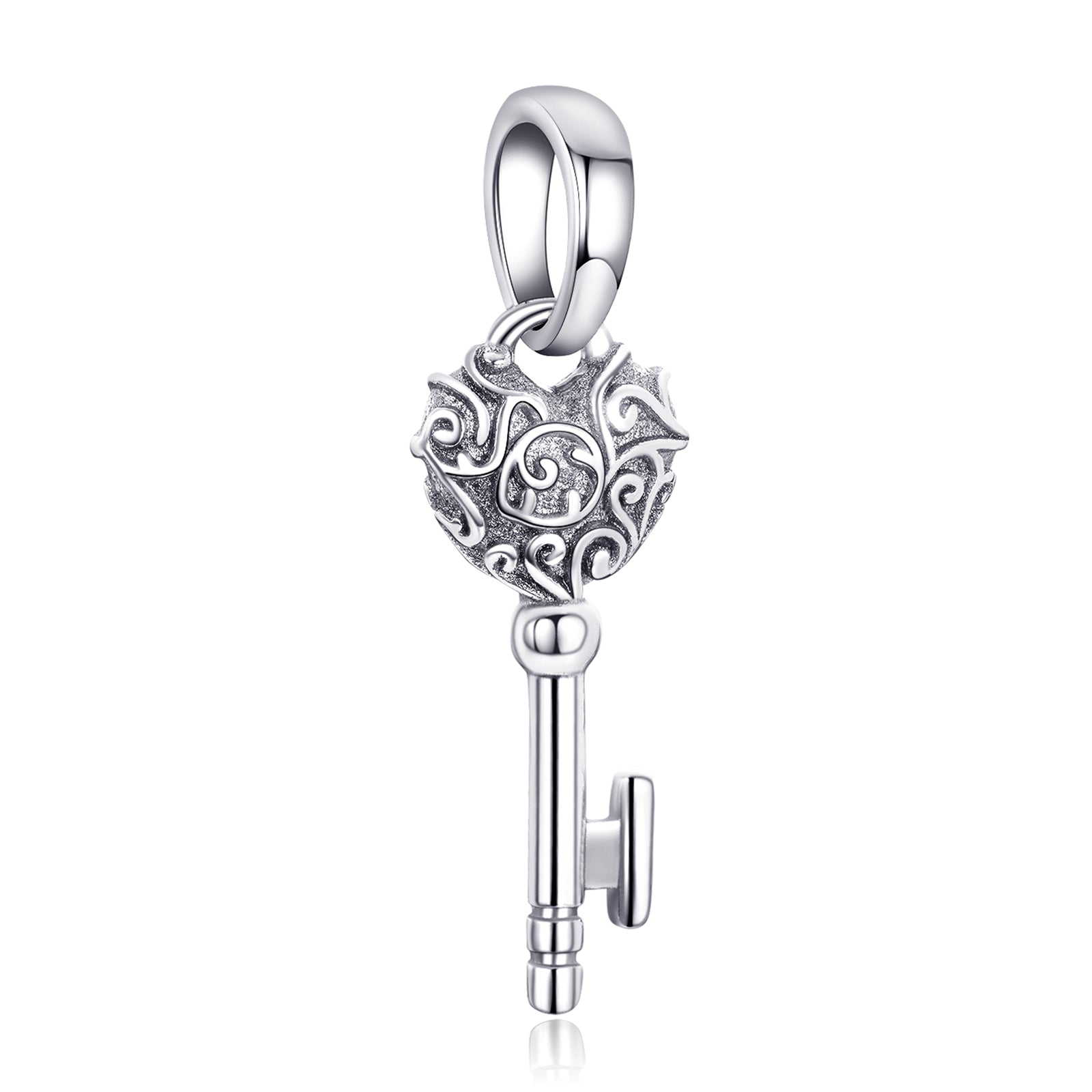 Silver Key Charm