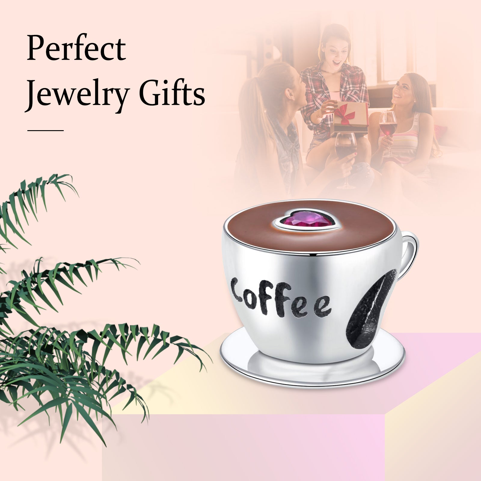 Coffee Mug Sterling Silver Charms