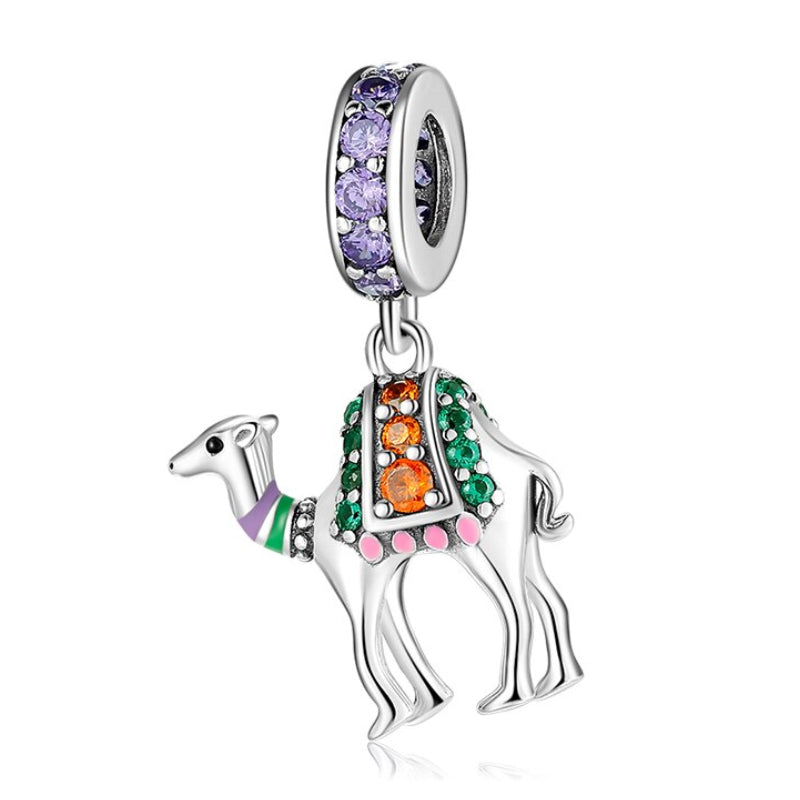 Multicolored Camel Sterling Silver Charms