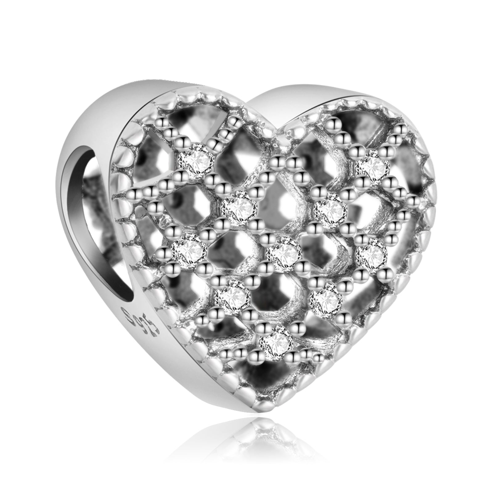 Heart Cutout Mesh Charms