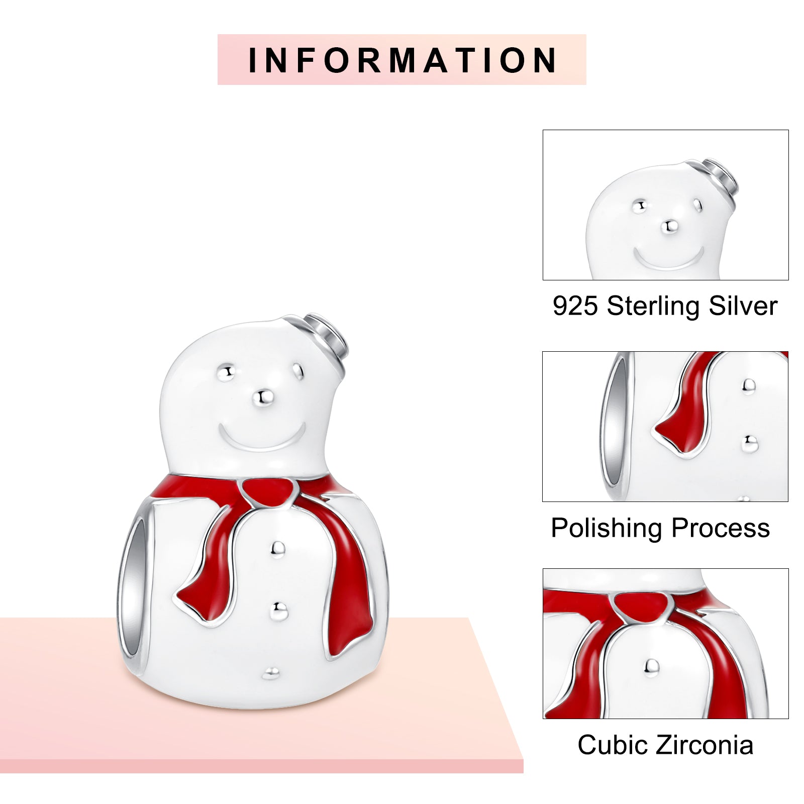 Red Scarf Snowman Charms