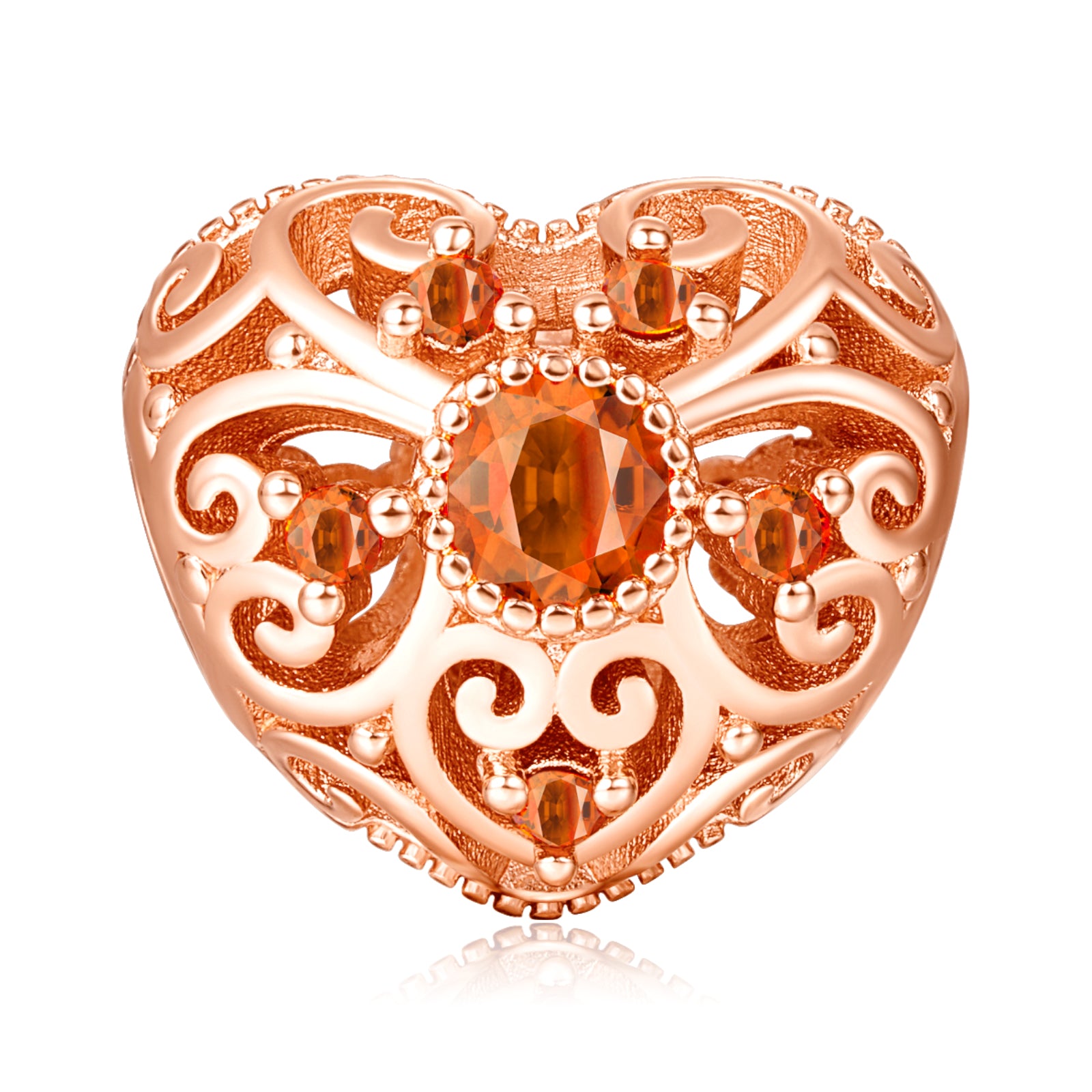 Rose Gold Heart Charm