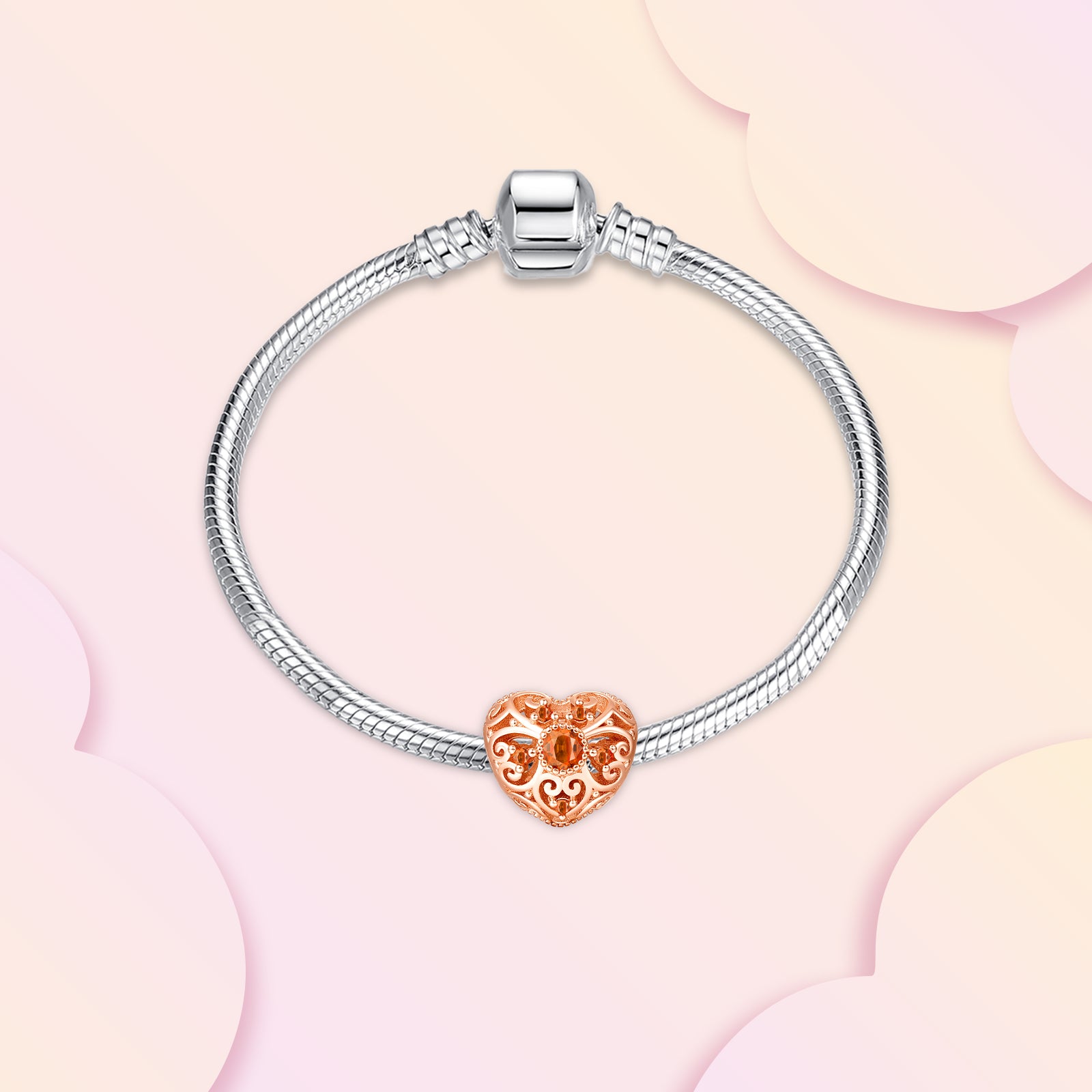 Rose Gold Heart Charm