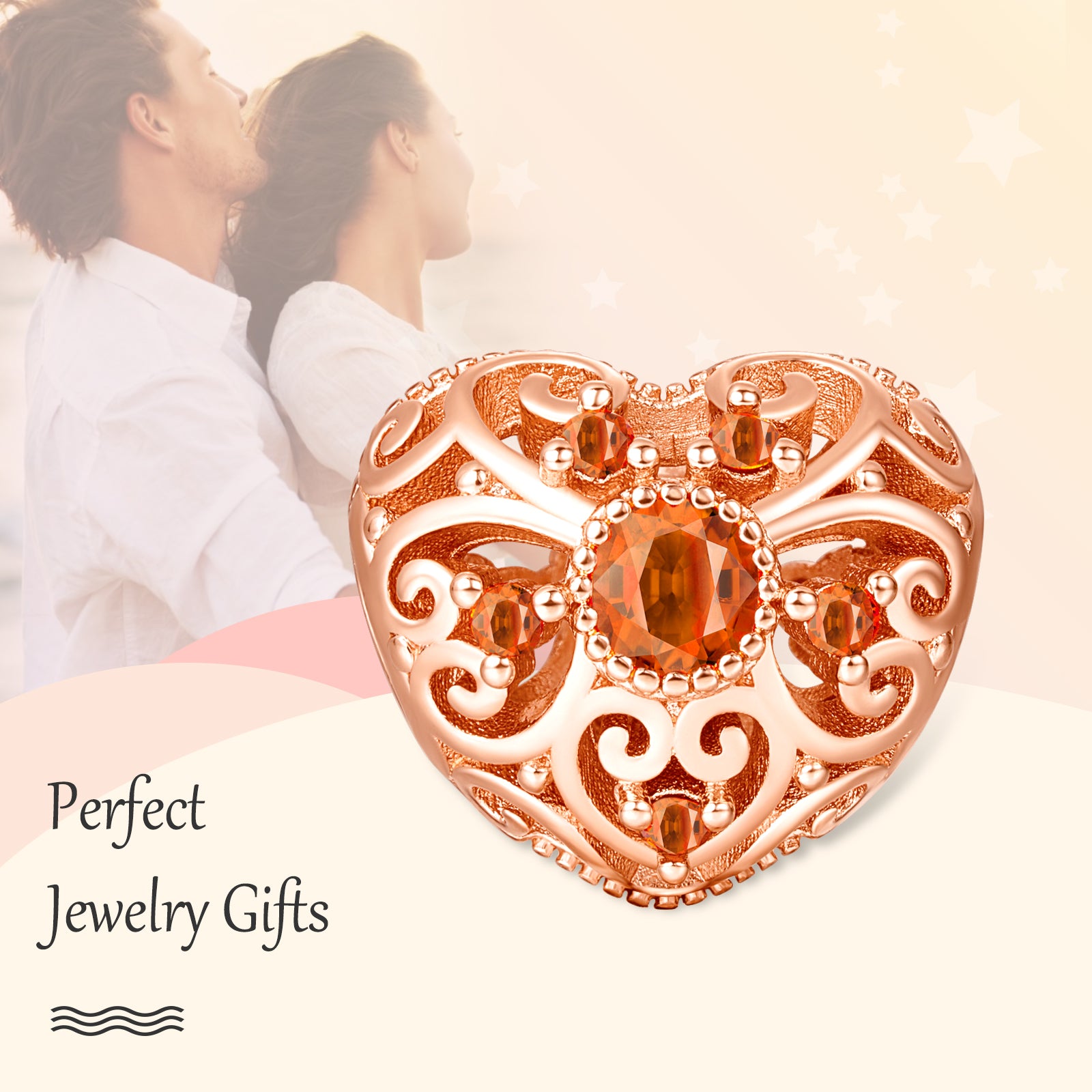 Rose Gold Heart Charm