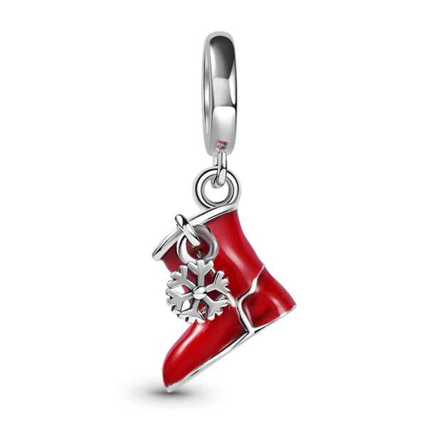 Snow Boots Snowflake Dangle Charm