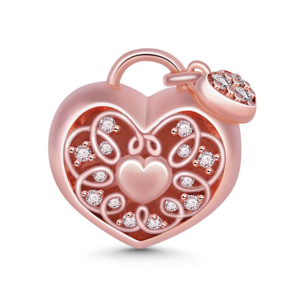 Rose Gold Love Heart Charm