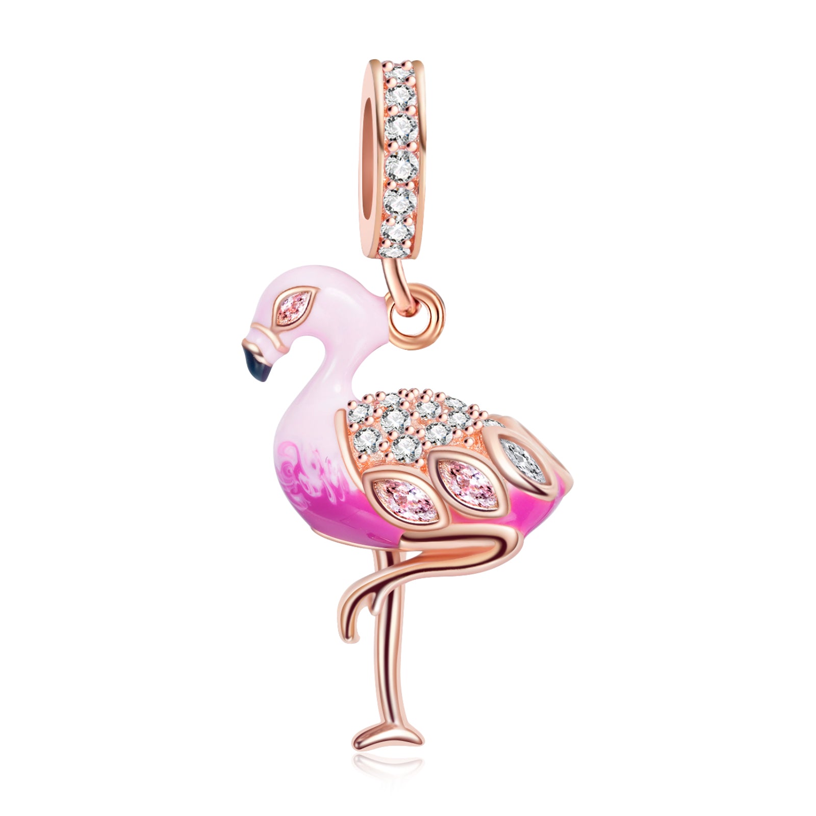 Pink Flamingo Dangle Charm