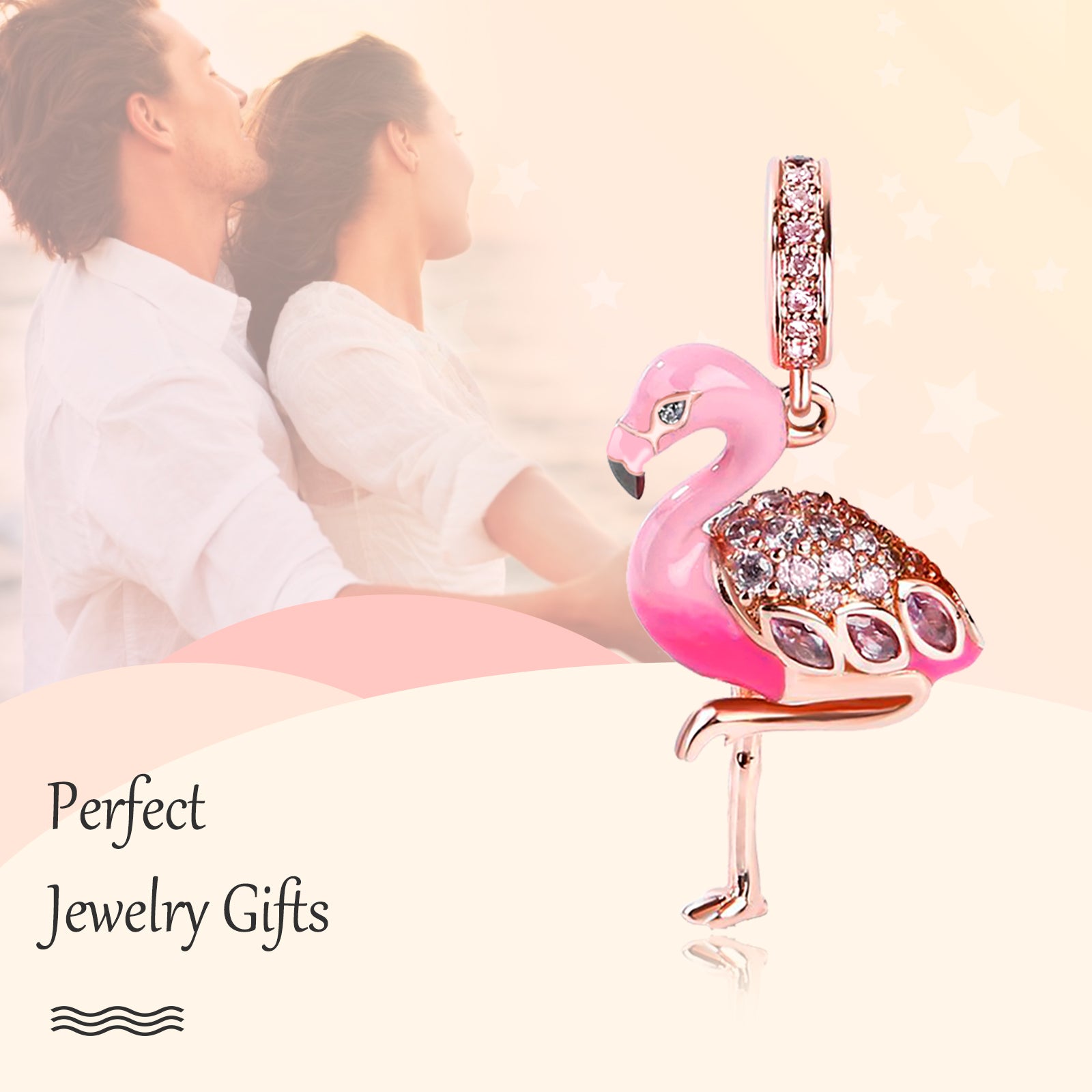 Pink Flamingo Dangle Charm