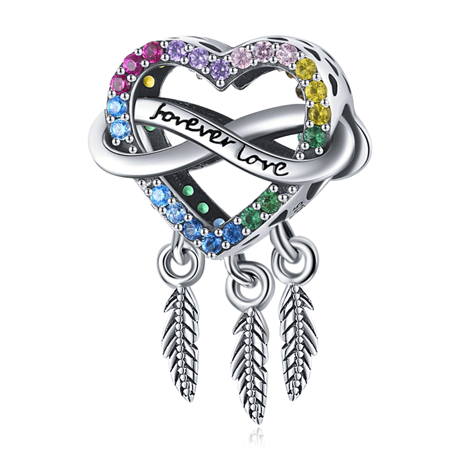 Forever Love Heart Spiritual Dreamcatcher Charm