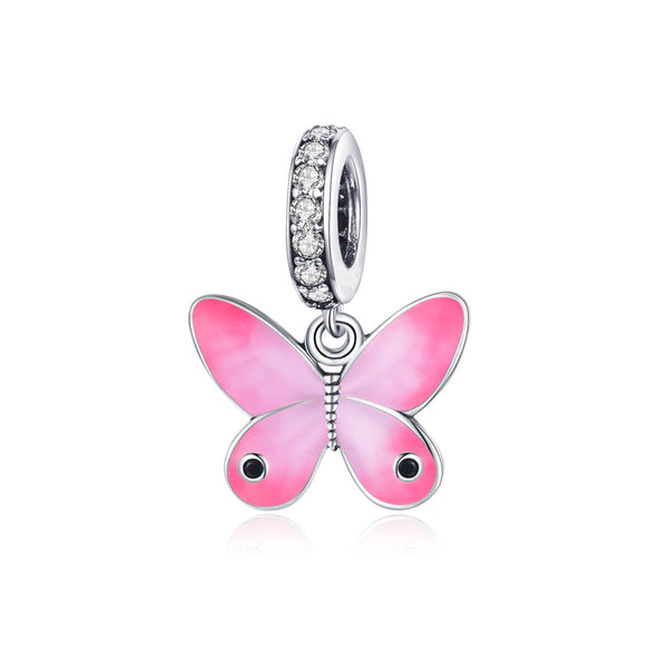 Pink Butterfly Dangle Charm