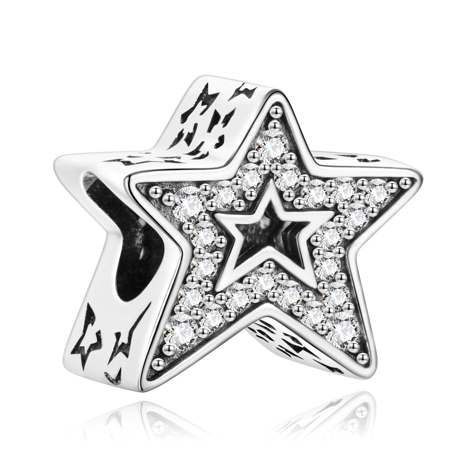 Sparkling Asymmetric Star Charms