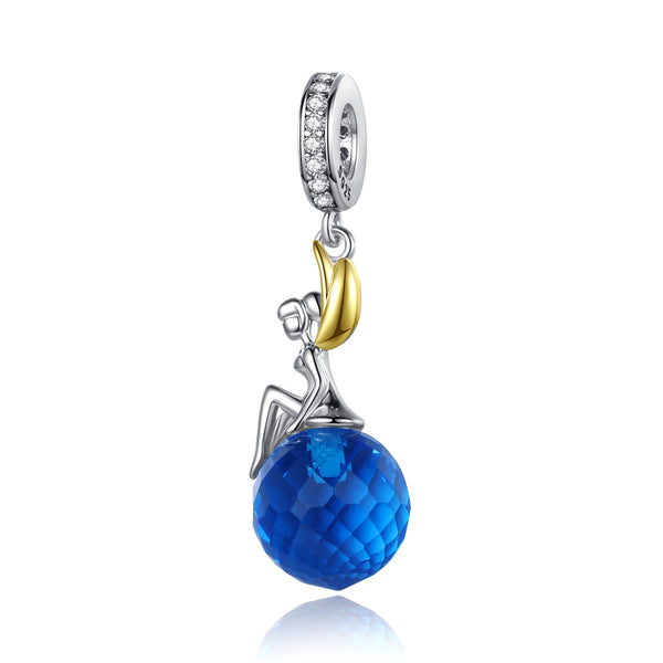 Elf Planet & Blue Drop Dangle Charms - NINGAN