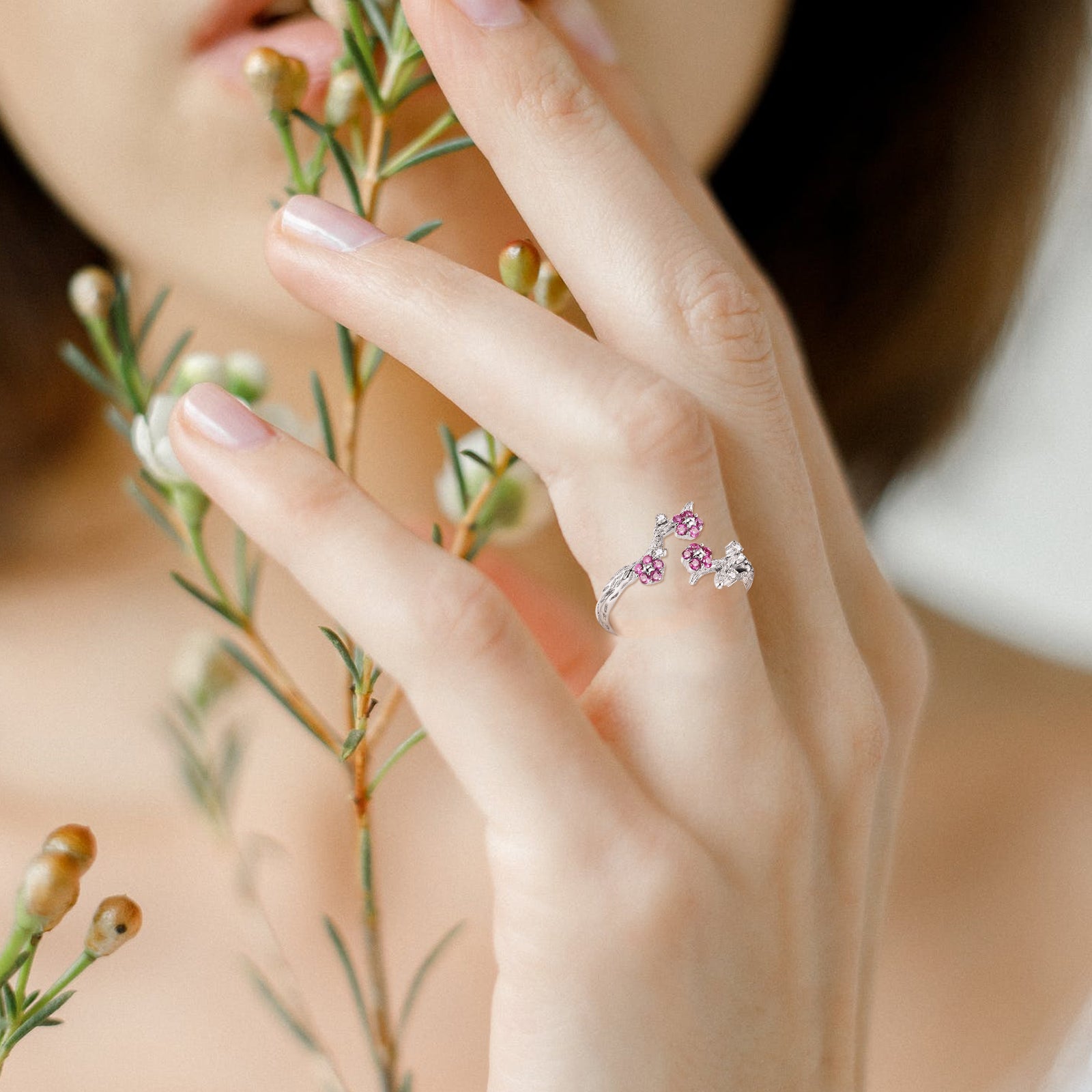 Plum Sterling Silver Rings