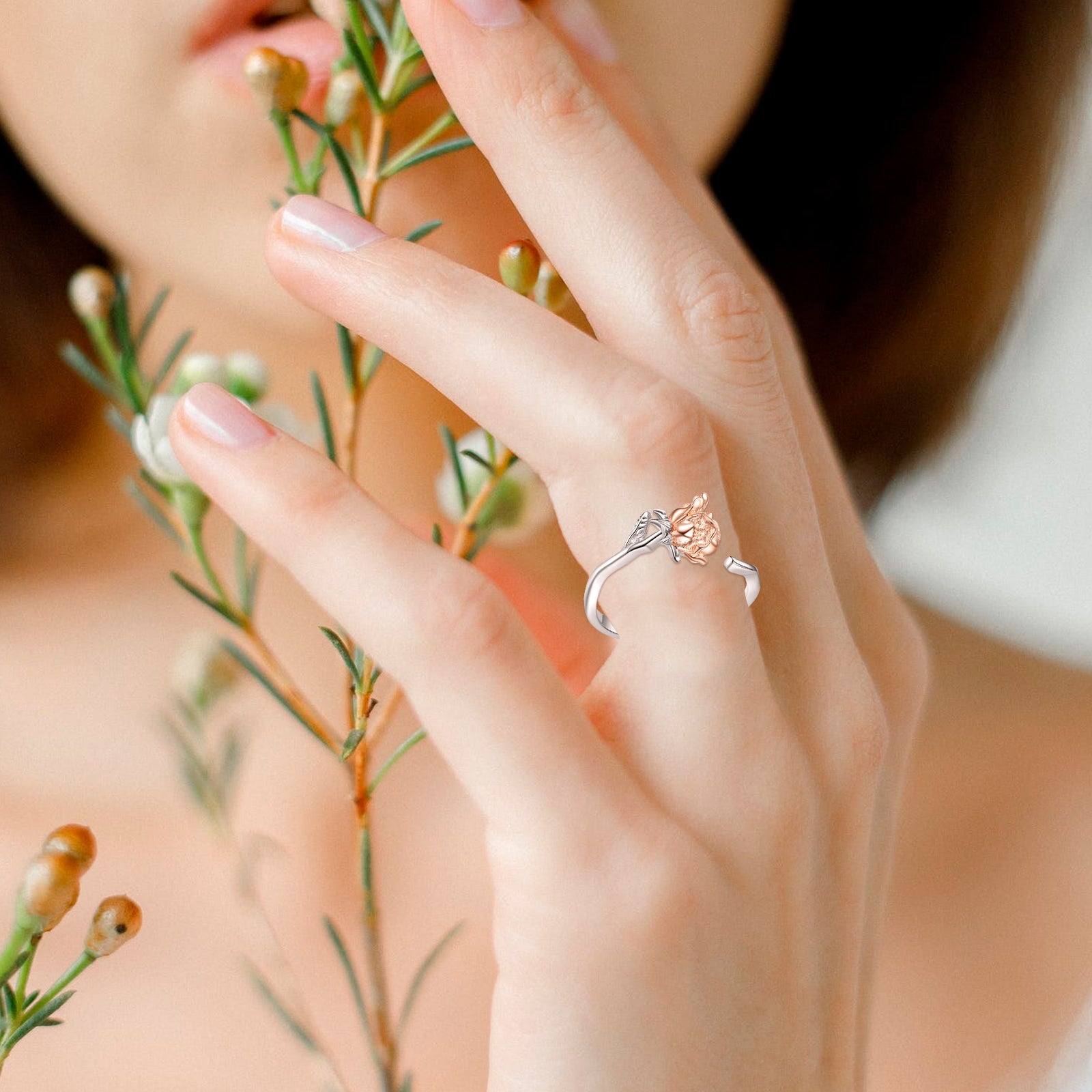 Rose Sterling Silver Rings