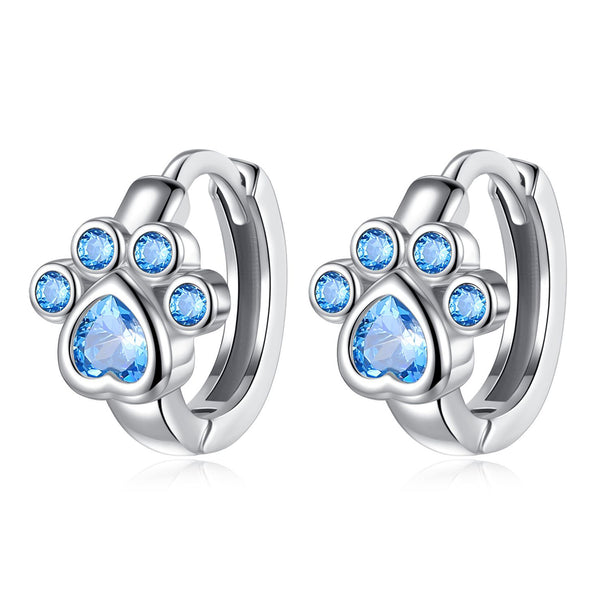 Crystal Paw Stud Earrings