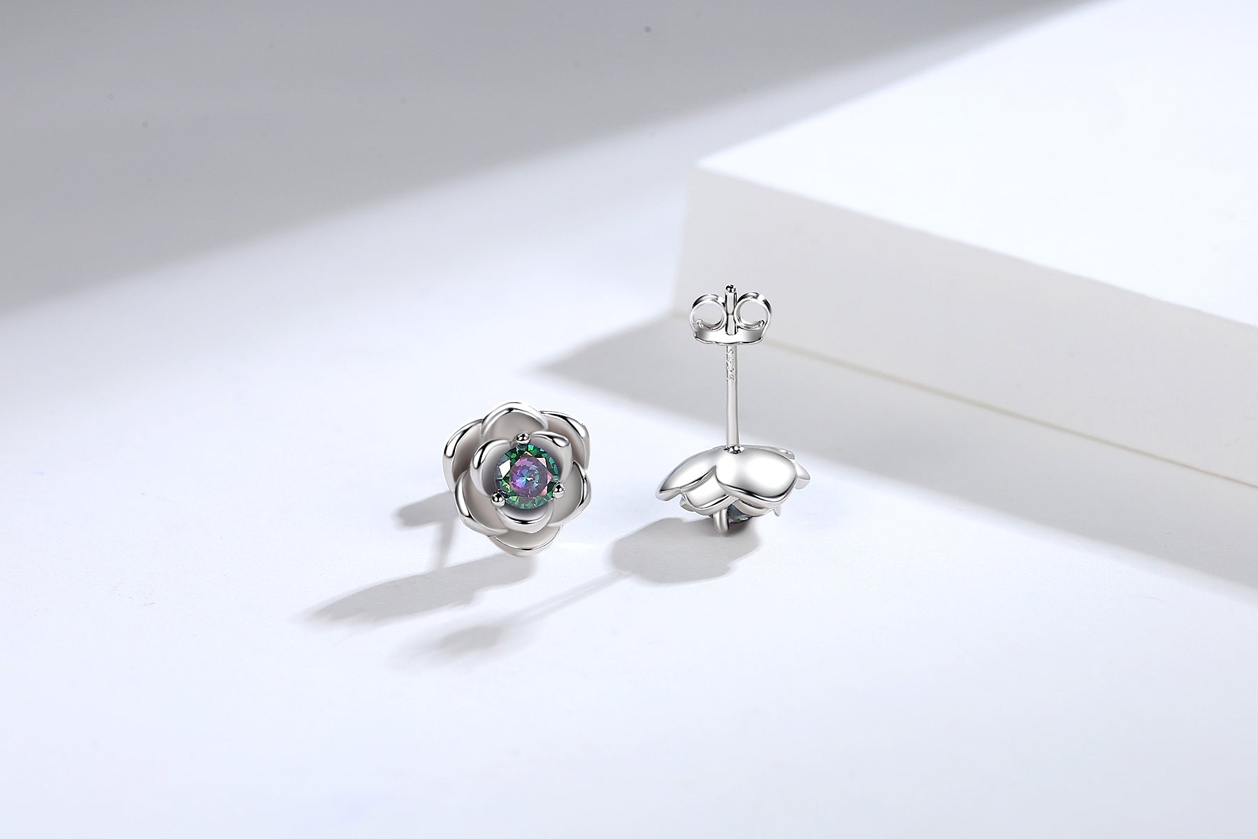 Rose Flower E24 Stud Earrings - NINGAN