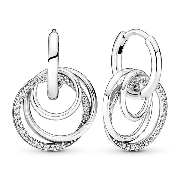 Multiple Loops Zircon Hoop Earrings - NINGAN