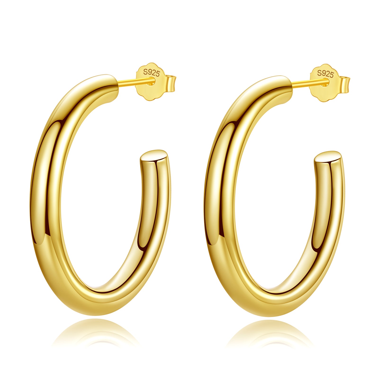 18K Gold Plated Stud Earrings - NINGAN