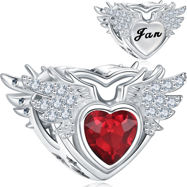 Angel Wing Birthstone Charms