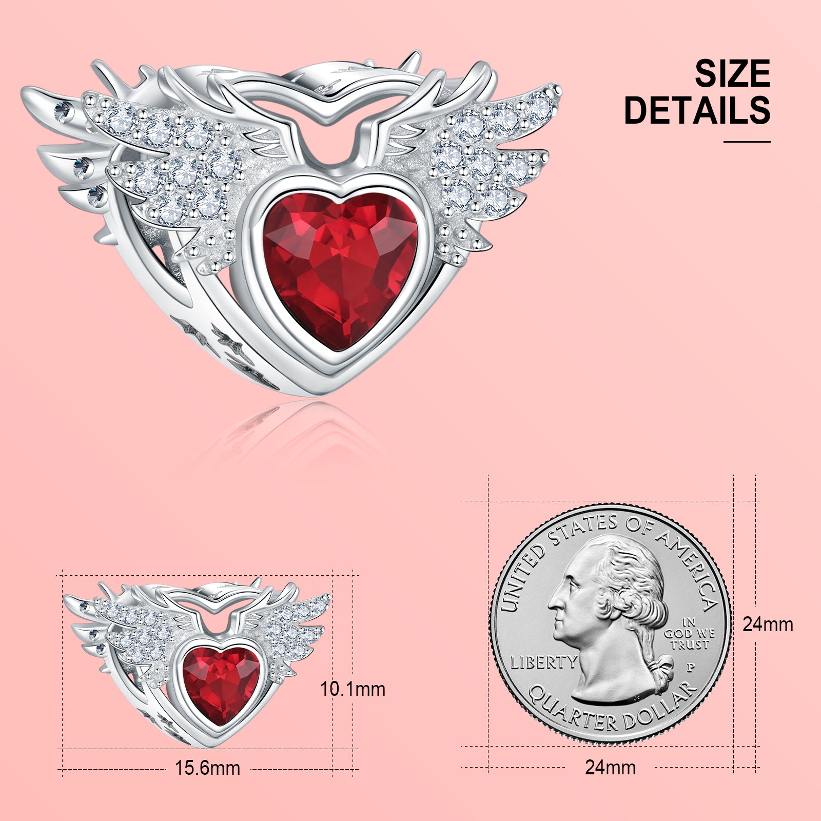 Angel Wing Birthstone Charms