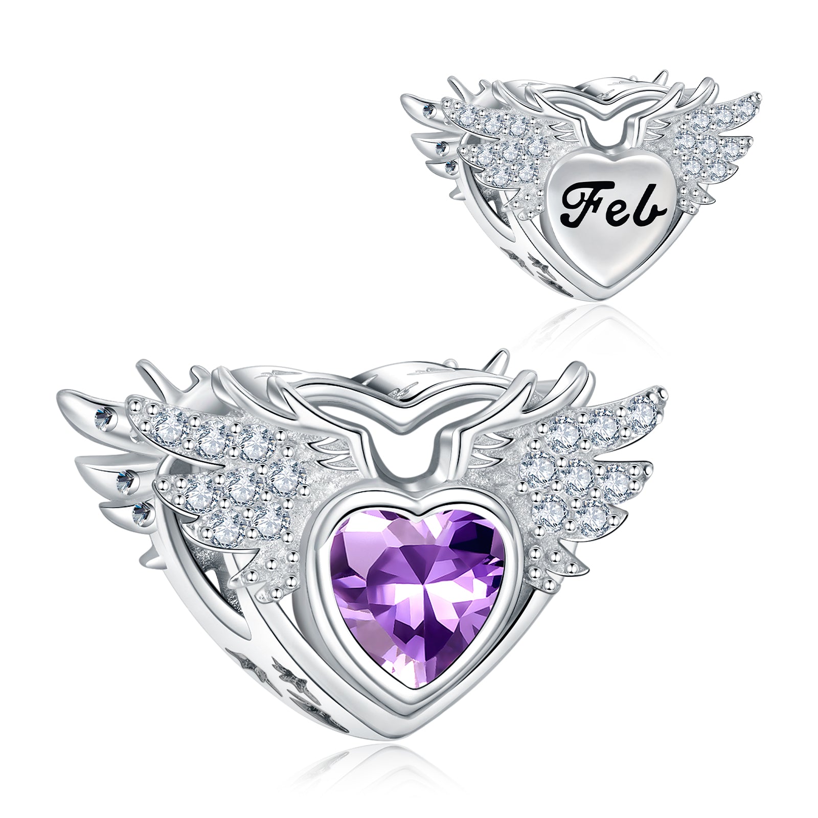 Angel Wing Birthstone Charms