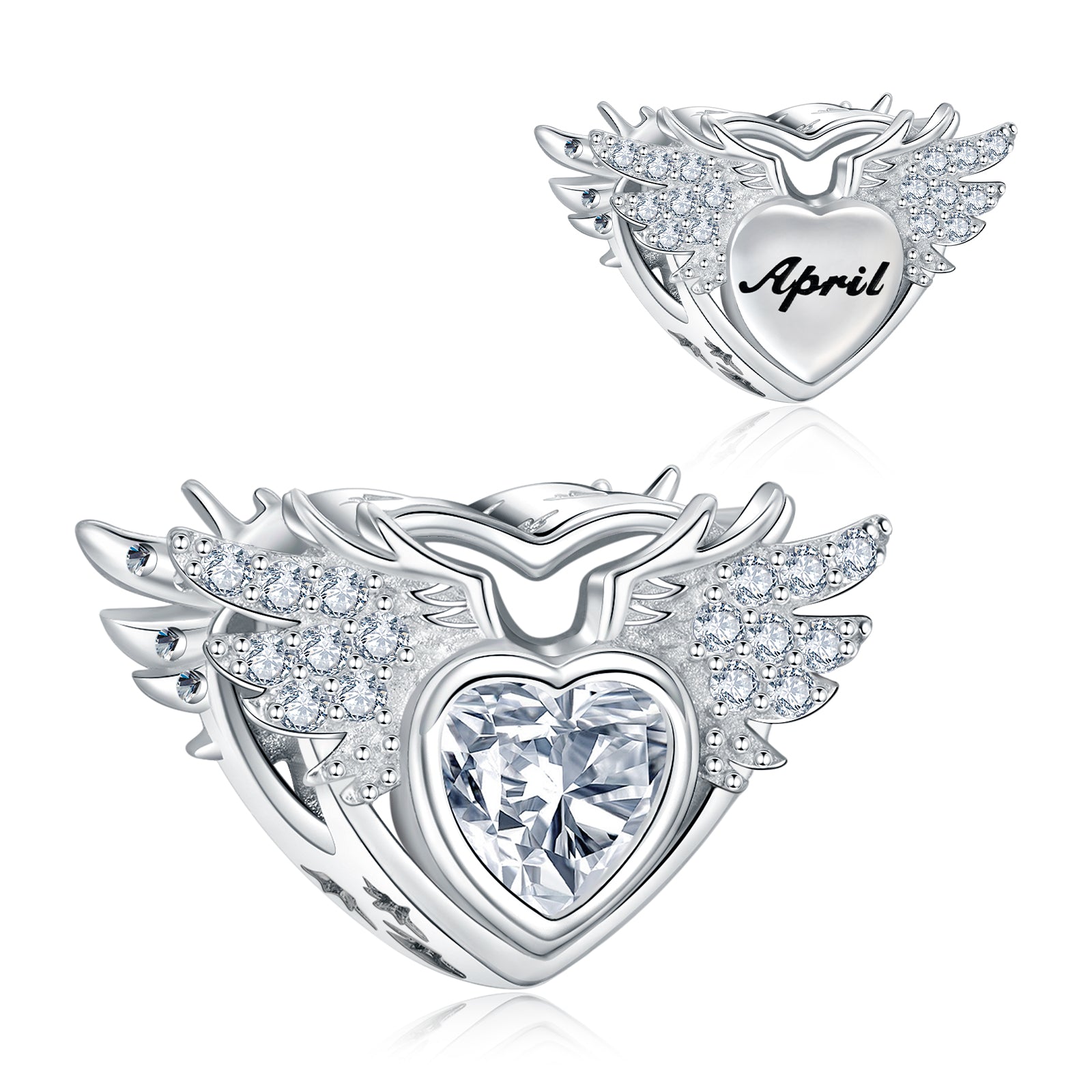 Angel Wing Birthstone Charms