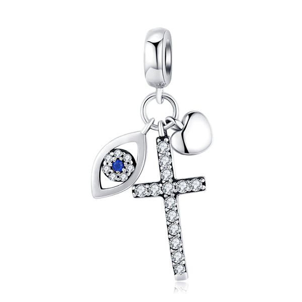 Cross & Devil's Eye Charms