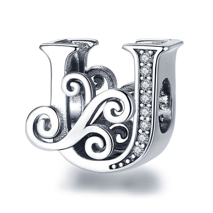 Silver Letter A to Z Alphabet Charms - NINGAN